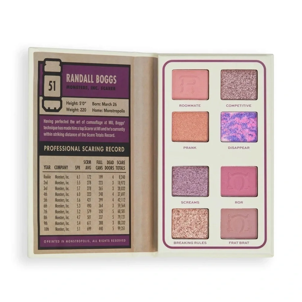 Makeup Revolution x Monsters University Card Eyeshadow Palette Randall Scare